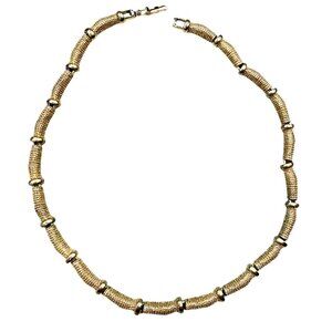 Avon Vintage Gold-Tone Textured Link Necklace With Secure Clasp